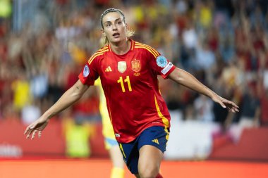 Malaga, İspanya - 24 Ekim 2025: İspanya Milli Takımı ile İsveç milli takımı arasında oynanan UEFA Uluslar Ligi maçı. Kadın milli futbol takımı. Kadın futbolu.