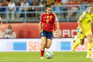 Malaga, İspanya - 24 Ekim 2025: İspanya Milli Takımı ile İsveç milli takımı arasında oynanan UEFA Uluslar Ligi maçı. Kadın milli futbol takımı. Kadın futbolu.