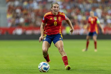 Malaga, İspanya - 24 Ekim 2025: İspanya Milli Takımı ile İsveç milli takımı arasında oynanan UEFA Uluslar Ligi maçı. Kadın milli futbol takımı. Kadın futbolu.