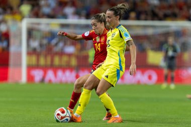 Malaga, İspanya - 24 Ekim 2025: İspanya Milli Takımı ile İsveç milli takımı arasında oynanan UEFA Uluslar Ligi maçı. Kadın milli futbol takımı. Kadın futbolu.