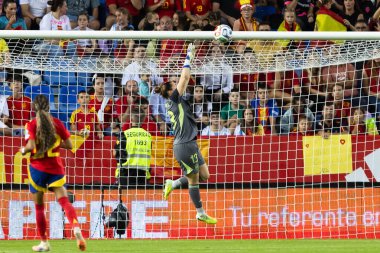 Malaga, İspanya - 24 Ekim 2025: İspanya Milli Takımı ile İsveç milli takımı arasında oynanan UEFA Uluslar Ligi maçı. Kadın milli futbol takımı. Kadın futbolu.