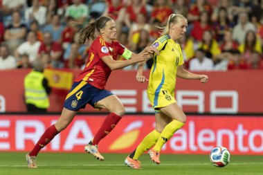 Malaga, İspanya - 24 Ekim 2025: İspanya Milli Takımı ile İsveç milli takımı arasında oynanan UEFA Uluslar Ligi maçı. Kadın milli futbol takımı. Kadın futbolu.