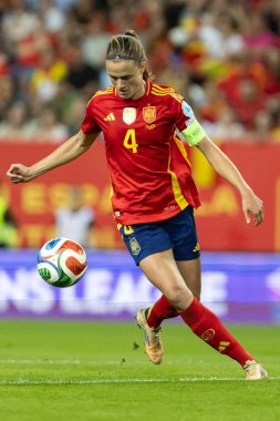 Malaga, İspanya - 24 Ekim 2025: İspanya Milli Takımı ile İsveç milli takımı arasında oynanan UEFA Uluslar Ligi maçı. Kadın milli futbol takımı. Kadın futbolu.