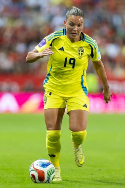 Malaga, İspanya - 24 Ekim 2025: İspanya Milli Takımı ile İsveç milli takımı arasında oynanan UEFA Uluslar Ligi maçı. Kadın milli futbol takımı. Kadın futbolu.