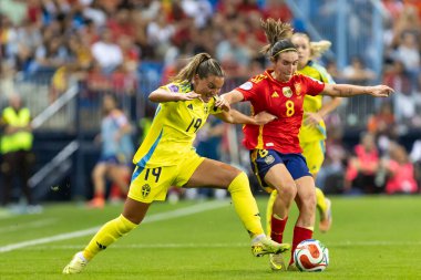 Malaga, İspanya - 24 Ekim 2025: İspanya Milli Takımı ile İsveç milli takımı arasında oynanan UEFA Uluslar Ligi maçı. Kadın milli futbol takımı. Kadın futbolu.