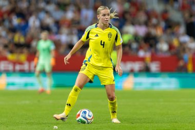 Malaga, İspanya - 24 Ekim 2025: İspanya Milli Takımı ile İsveç milli takımı arasında oynanan UEFA Uluslar Ligi maçı. Kadın milli futbol takımı. Kadın futbolu.