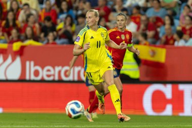 Malaga, İspanya - 24 Ekim 2025: İspanya Milli Takımı ile İsveç milli takımı arasında oynanan UEFA Uluslar Ligi maçı. Kadın milli futbol takımı. Kadın futbolu.