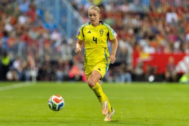 Malaga, İspanya - 24 Ekim 2025: İspanya Milli Takımı ile İsveç milli takımı arasında oynanan UEFA Uluslar Ligi maçı. Kadın milli futbol takımı. Kadın futbolu.