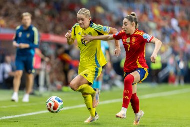 Malaga, İspanya - 24 Ekim 2025: İspanya Milli Takımı ile İsveç milli takımı arasında oynanan UEFA Uluslar Ligi maçı. Kadın milli futbol takımı. Kadın futbolu.