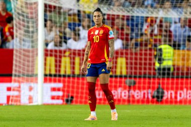 Malaga, İspanya - 24 Ekim 2025: İspanya Milli Takımı ile İsveç milli takımı arasında oynanan UEFA Uluslar Ligi maçı. Kadın milli futbol takımı. Kadın futbolu.