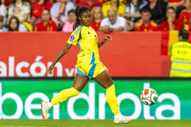 Malaga, İspanya - 24 Ekim 2025: İspanya Milli Takımı ile İsveç milli takımı arasında oynanan UEFA Uluslar Ligi maçı. Kadın milli futbol takımı. Kadın futbolu.