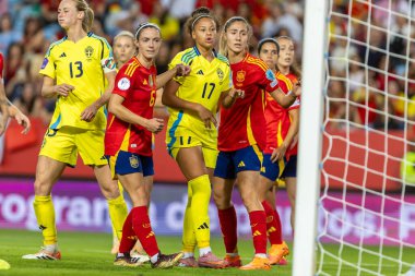 Malaga, İspanya - 24 Ekim 2025: İspanya Milli Takımı ile İsveç milli takımı arasında oynanan UEFA Uluslar Ligi maçı. Kadın milli futbol takımı. Kadın futbolu.