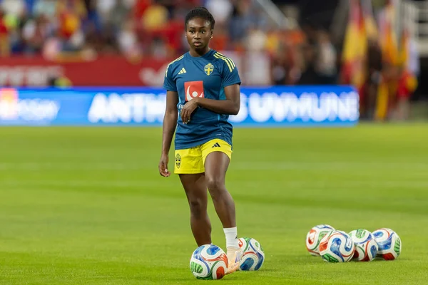 Malaga, İspanya - 24 Ekim 2025: İspanya Milli Takımı ile İsveç milli takımı arasında oynanan UEFA Uluslar Ligi maçı. Kadın milli futbol takımı. Kadın futbolu.