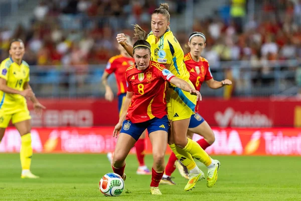 Malaga, İspanya - 24 Ekim 2025: İspanya Milli Takımı ile İsveç milli takımı arasında oynanan UEFA Uluslar Ligi maçı. Kadın milli futbol takımı. Kadın futbolu.