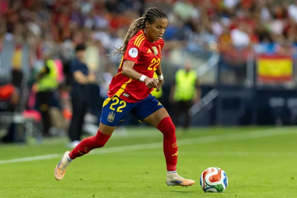 Malaga, İspanya - 24 Ekim 2025: İspanya Milli Takımı ile İsveç milli takımı arasında oynanan UEFA Uluslar Ligi maçı. Kadın milli futbol takımı. Kadın futbolu.