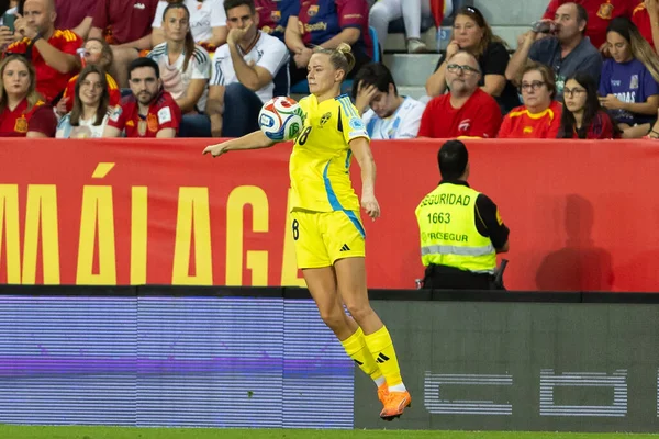 Malaga, İspanya - 24 Ekim 2025: İspanya Milli Takımı ile İsveç milli takımı arasında oynanan UEFA Uluslar Ligi maçı. Kadın milli futbol takımı. Kadın futbolu.