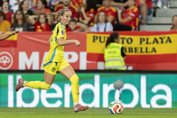 Malaga, İspanya - 24 Ekim 2025: İspanya Milli Takımı ile İsveç milli takımı arasında oynanan UEFA Uluslar Ligi maçı. Kadın milli futbol takımı. Kadın futbolu.