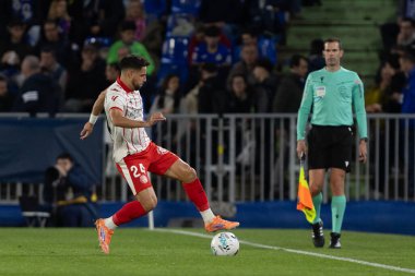 Madrid, İspanya - 31 Ekim 2025: Getafe FC ile Girona FC arasındaki lig maçı Madrid 'de oynandı. Maç sırasında Girona oyuncuları. EA Spor Ligi.