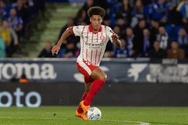 Madrid, İspanya - 31 Ekim 2025: Getafe FC ile Girona FC arasındaki lig maçı Madrid 'de oynandı. Maç sırasında Girona oyuncuları. EA Spor Ligi.