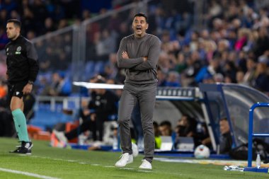 Madrid, İspanya - 31 Ekim 2025: Getafe FC ile Girona FC arasındaki lig maçı Madrid 'de oynandı. Maç sırasında Girona oyuncuları. EA Spor Ligi.