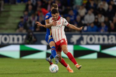 Madrid, İspanya - 31 Ekim 2025: Getafe FC ile Girona FC arasındaki lig maçı Madrid 'de oynandı. Maç sırasında Girona oyuncuları. EA Spor Ligi.