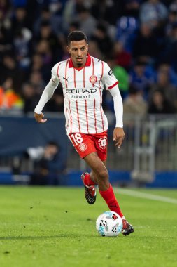 Madrid, İspanya - 31 Ekim 2025: Getafe FC ile Girona FC arasındaki lig maçı Madrid 'de oynandı. Maç sırasında Girona oyuncuları. EA Spor Ligi.