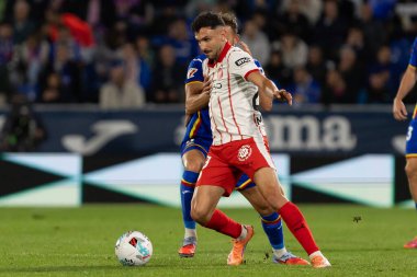 Madrid, İspanya - 31 Ekim 2025: Getafe FC ile Girona FC arasındaki lig maçı Madrid 'de oynandı. Maç sırasında Girona oyuncuları. EA Spor Ligi.