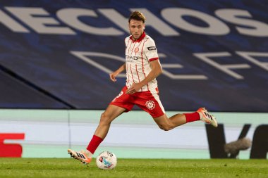 Madrid, İspanya - 31 Ekim 2025: Getafe FC ile Girona FC arasındaki lig maçı Madrid 'de oynandı. Maç sırasında Girona oyuncuları. EA Spor Ligi.