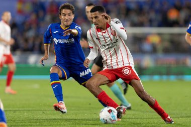 Madrid, İspanya - 31 Ekim 2025: Getafe FC ile Girona FC arasındaki lig maçı Madrid 'de oynandı. Maç sırasında Girona oyuncuları. EA Spor Ligi.