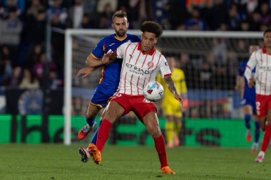 Madrid, İspanya - 31 Ekim 2025: Getafe FC ile Girona FC arasındaki lig maçı Madrid 'de oynandı. Maç sırasında Girona oyuncuları. EA Spor Ligi.