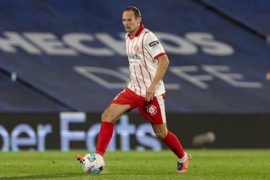 Madrid, İspanya - 31 Ekim 2025: Getafe FC ile Girona FC arasındaki lig maçı Madrid 'de oynandı. Maç sırasında Girona oyuncuları. EA Spor Ligi.