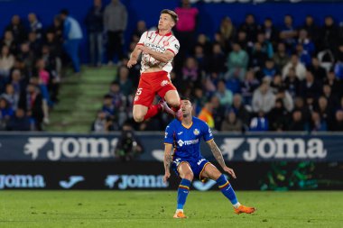 Madrid, İspanya - 31 Ekim 2025: Getafe FC ile Girona FC arasındaki lig maçı Madrid 'de oynandı. Maç sırasında Girona oyuncuları. EA Spor Ligi.