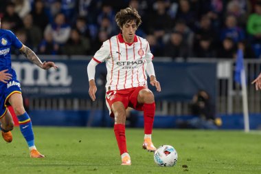 Madrid, İspanya - 31 Ekim 2025: Getafe FC ile Girona FC arasındaki lig maçı Madrid 'de oynandı. Maç sırasında Girona oyuncuları. EA Spor Ligi.