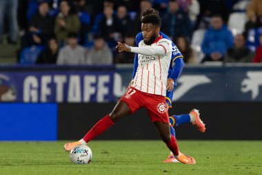 Madrid, İspanya - 31 Ekim 2025: Getafe FC ile Girona FC arasındaki lig maçı Madrid 'de oynandı. Maç sırasında Girona oyuncuları. EA Spor Ligi.