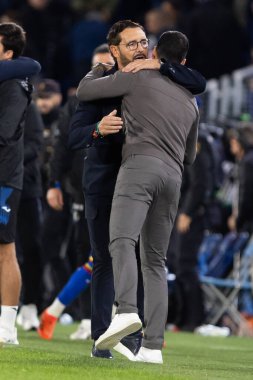 Madrid, İspanya - 31 Ekim 2025: Getafe FC ile Girona FC arasındaki lig maçı Madrid 'de oynandı. Maç sırasında Girona oyuncuları. EA Spor Ligi.