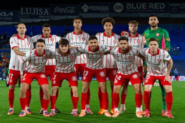 Madrid, İspanya - 31 Ekim 2025: Getafe FC ile Girona FC arasındaki lig maçı Madrid 'de oynandı. Maç sırasında Girona oyuncuları. EA Spor Ligi.