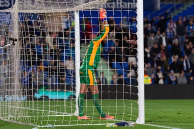 Madrid, İspanya - 31 Ekim 2025: Getafe FC ile Girona FC arasındaki lig maçı Madrid 'de oynandı. Maç sırasında Girona oyuncuları. EA Spor Ligi.