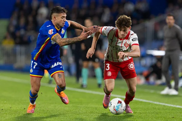 Madrid, İspanya - 31 Ekim 2025: Getafe FC ile Girona FC arasındaki lig maçı Madrid 'de oynandı. Maç sırasında Girona oyuncuları. EA Spor Ligi.