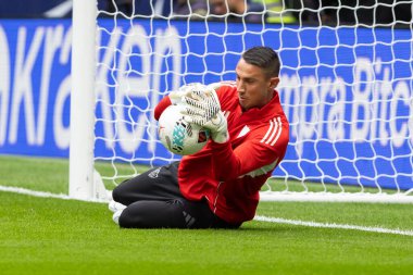 Madrid, İspanya - 1 Kasım 2025: Madrid 'de Atletico Madrid ile Sevilla FC arasında oynanan lig maçı. Maç sırasında Sevilla FC oyuncuları. Sevilla FC takımı. EA Spor Ligi 2025