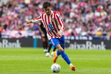 Madrid, İspanya - 1 Kasım 2025: Madrid 'de Atletico Madrid ile Sevilla FC arasında oynanan lig maçı. Maç sırasında Sevilla FC oyuncuları. Sevilla FC takımı. EA Spor Ligi 2025