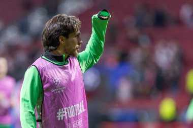 Madrid, İspanya - 4 Kasım 2025: Atletico Madrid ile Union St. Gilloise arasında oynanan UEFA Şampiyonlar Ligi maçı. Maç sırasında Union St. Gilloise oyuncuları.