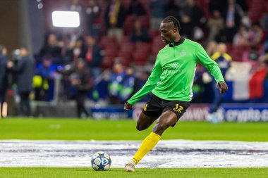 Madrid, İspanya - 4 Kasım 2025: Atletico Madrid ile Union St. Gilloise arasında oynanan UEFA Şampiyonlar Ligi maçı. Maç sırasında Union St. Gilloise oyuncuları.