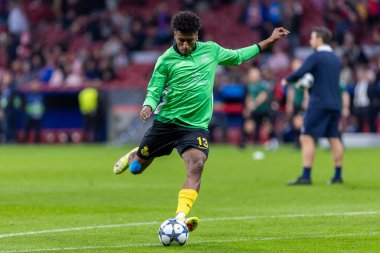 Madrid, İspanya - 4 Kasım 2025: Atletico Madrid ile Union St. Gilloise arasında oynanan UEFA Şampiyonlar Ligi maçı. Maç sırasında Union St. Gilloise oyuncuları.