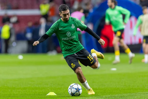 Madrid, İspanya - 4 Kasım 2025: Atletico Madrid ile Union St. Gilloise arasında oynanan UEFA Şampiyonlar Ligi maçı. Maç sırasında Union St. Gilloise oyuncuları.