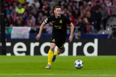 Madrid, İspanya - 4 Kasım 2025: Atletico Madrid ile Union St. Gilloise arasında oynanan UEFA Şampiyonlar Ligi maçı. Maç sırasında Union St. Gilloise oyuncuları.