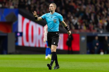 Madrid, İspanya - 4 Kasım 2025: Atletico Madrid ile Union St. Gilloise arasında oynanan UEFA Şampiyonlar Ligi maçı. Maç sırasında Union St. Gilloise oyuncuları.