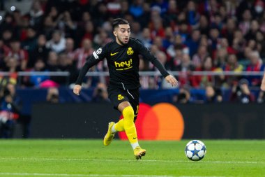Madrid, İspanya - 4 Kasım 2025: Atletico Madrid ile Union St. Gilloise arasında oynanan UEFA Şampiyonlar Ligi maçı. Maç sırasında Union St. Gilloise oyuncuları.