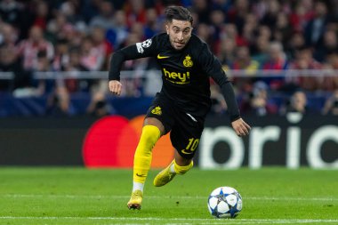 Madrid, İspanya - 4 Kasım 2025: Atletico Madrid ile Union St. Gilloise arasında oynanan UEFA Şampiyonlar Ligi maçı. Maç sırasında Union St. Gilloise oyuncuları.