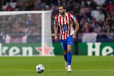 Madrid, İspanya - 4 Kasım 2025: Atletico Madrid ile Union SG arasında oynanan UEFA Şampiyonlar Ligi maçı. Maç boyunca Atletico Madrid 'li oyuncular.