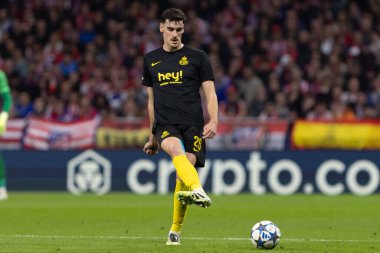 Madrid, İspanya - 4 Kasım 2025: Atletico Madrid ile Union St. Gilloise arasında oynanan UEFA Şampiyonlar Ligi maçı. Maç sırasında Union St. Gilloise oyuncuları.